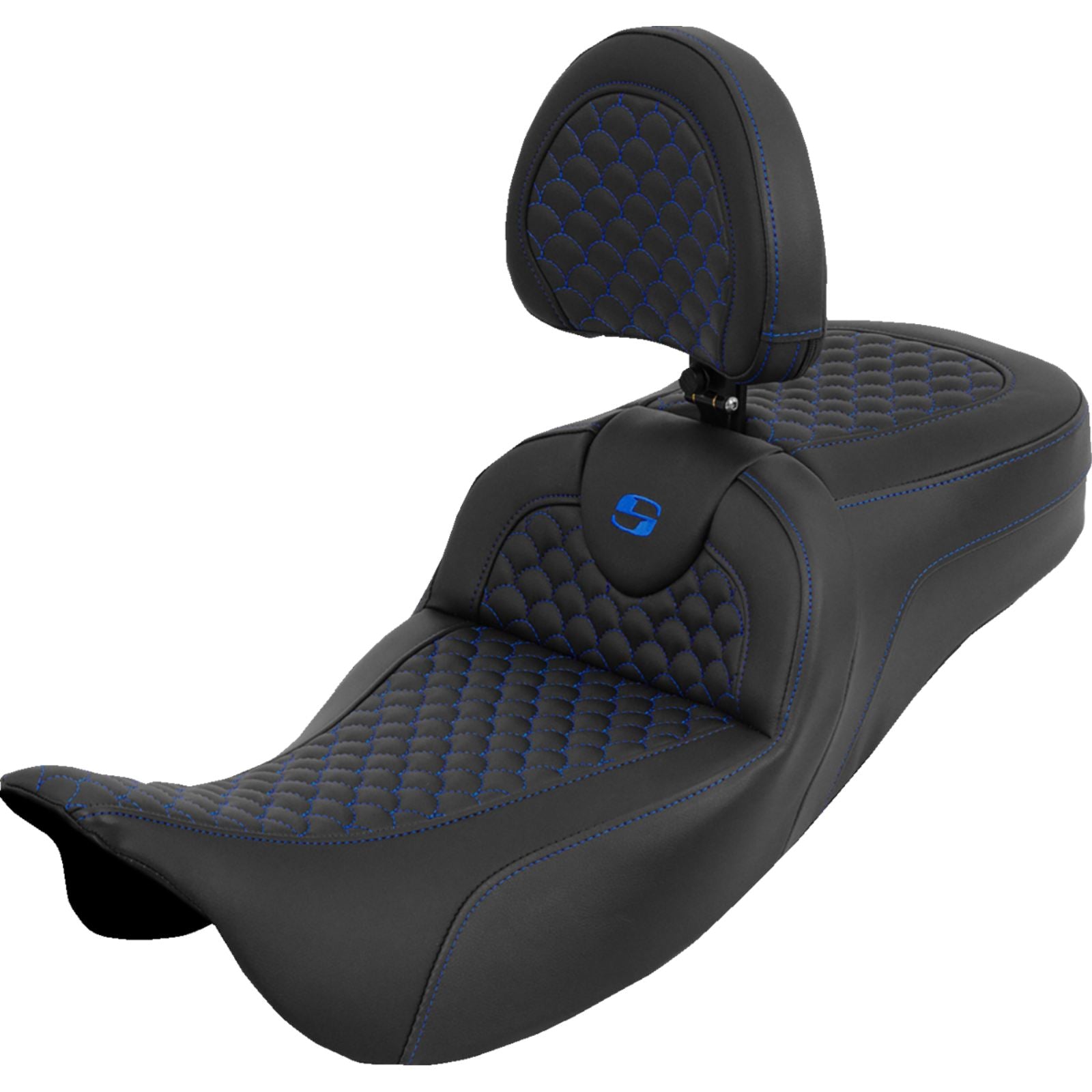 Saddlemen Roadsofa™ Seat - Dragon Scale - Blue Stitch for Touring '08-'25 [MPN: 808-07B-209B1]_2051405