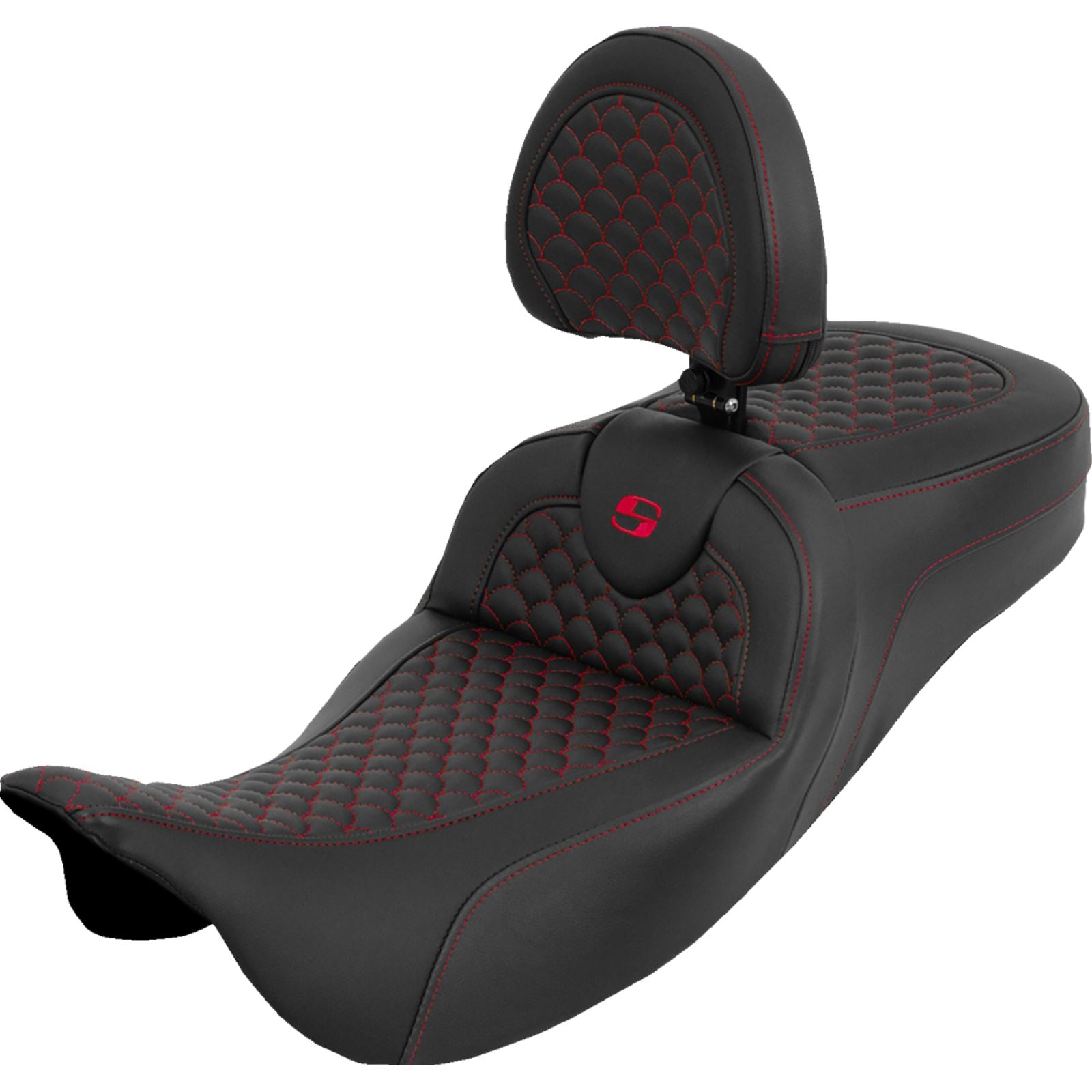 Saddlemen Roadsofa™ Seat - Dragon Scale - Red Stitch for Touring '08-'25 [MPN: 808-07B-209B4]_2051488