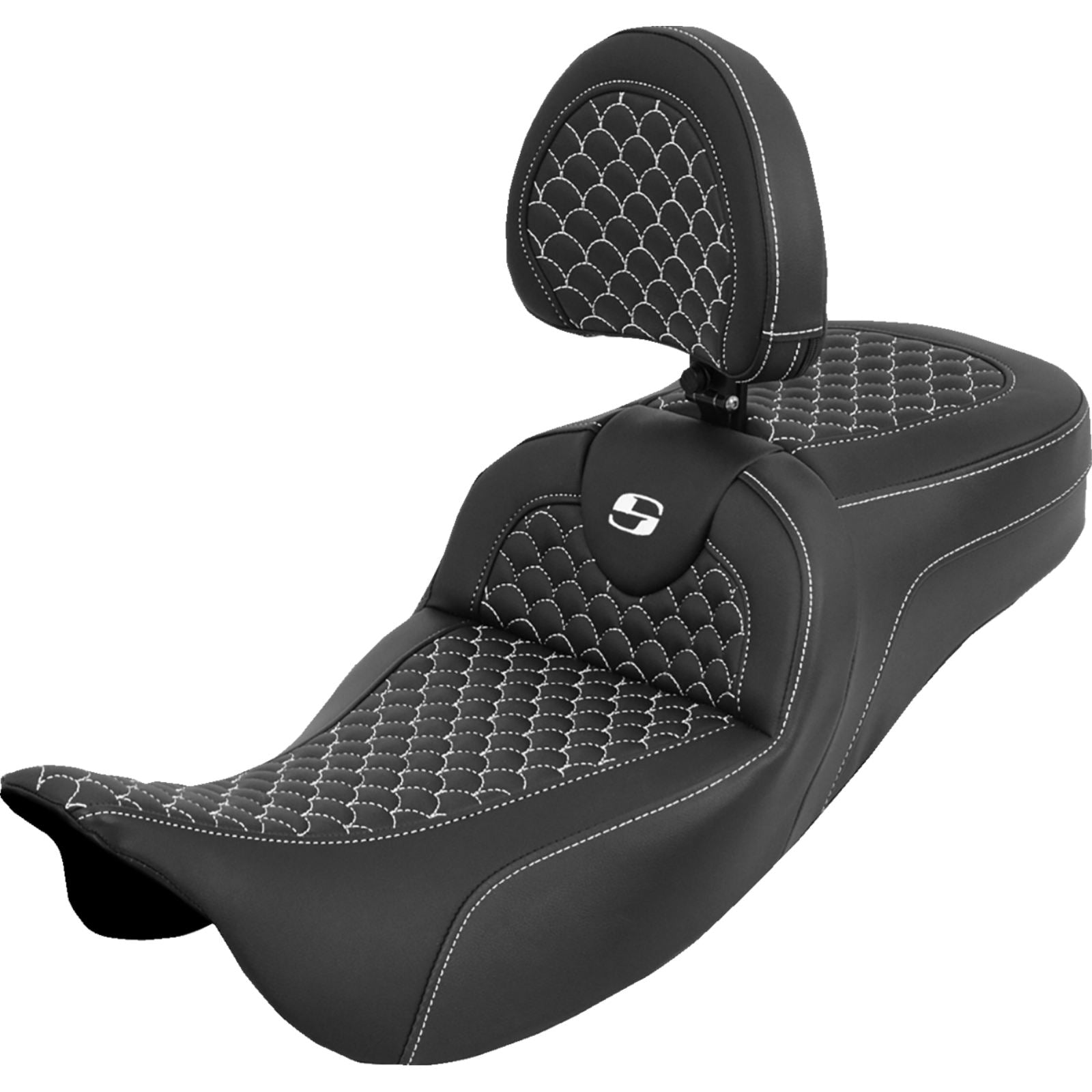 Saddlemen Roadsofa™ Seat - Dragon Scale - White Stitch for Touring '08-'25 [MPN: 808-07B-209B6]_2051468