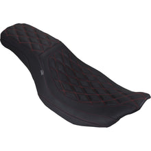 Mustang Motorcycle Products Low Squareback Seat - Double Diamond - Dark Cherry Stitch fits FLH/FLT [MPN: 88514 DC]_2069650
