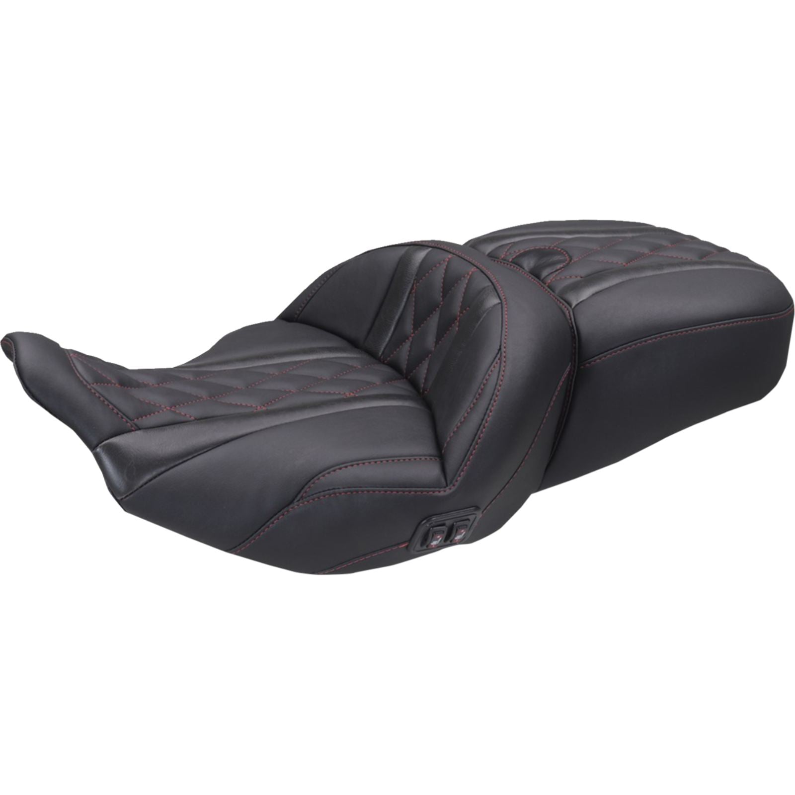 Mustang Motorcycle Products Heated Super Touring One Piece 2-Up Seat - Diamond for FLT/FLH '23-'25 [MPN: 89410DC]_2069632