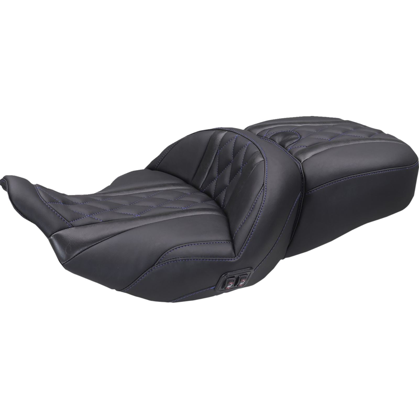 Mustang Motorcycle Products Heated Super Touring One Piece 2-Up Seat - Diamond for FLT/FLH '23-'25 [MPN: 89410SB]_2069651