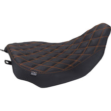 Mustang Motorcycle Products Runaround™ Solo Seat - Double Diamond - Mandarin Orange Stitch fits FLT/FLH [MPN: 88020MO]_2069687