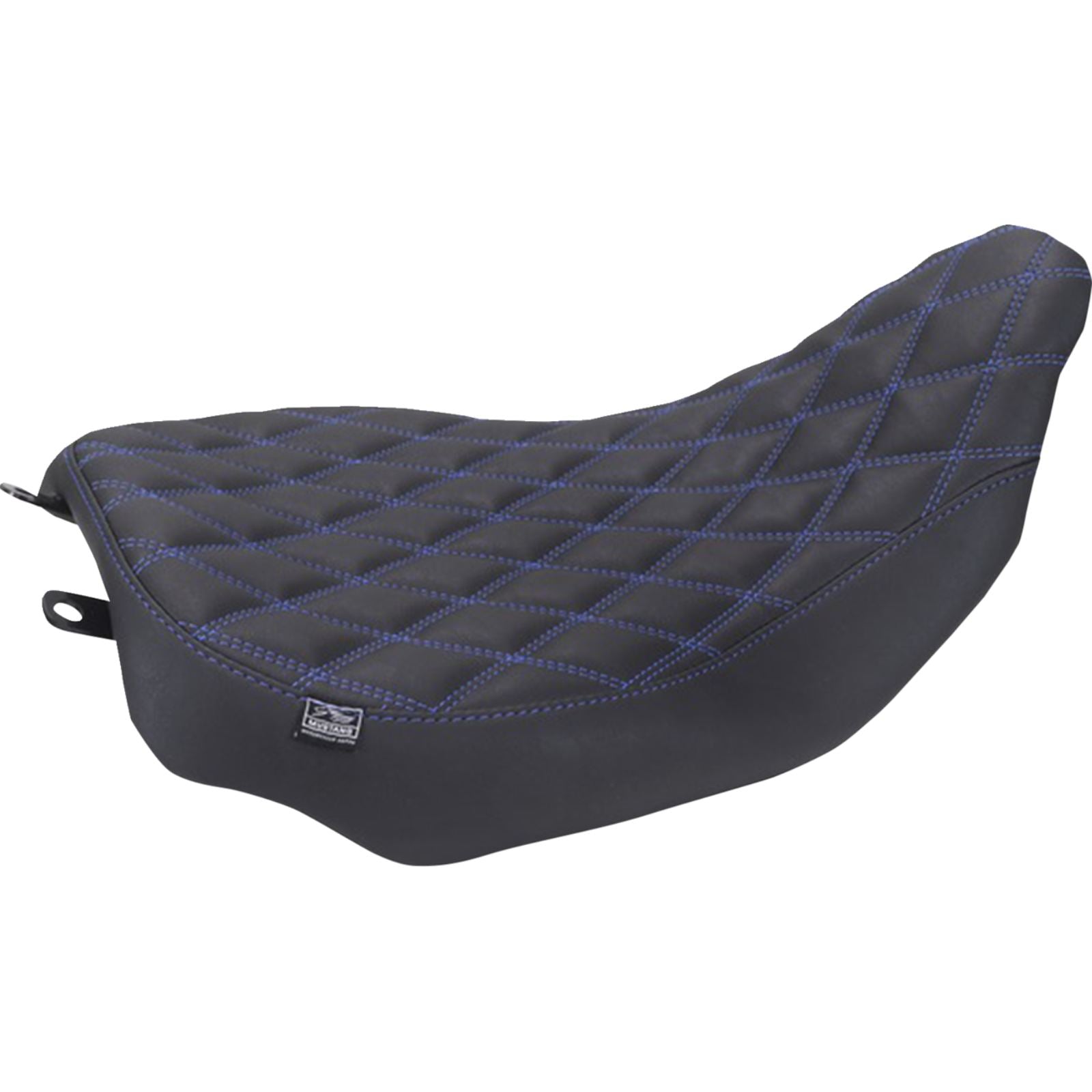 Mustang Motorcycle Products Runaround™ Solo Seat - Double Diamond - Sky Blue Stitch fits FLT/FLH [MPN: 88020SB]_2069597