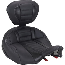 Mustang Motorcycle Products Deluxe Touring Solo Seat with Driver's Backrest - Gun Metal Gray Stitch fits FLH/FLT [MPN: 89406GM]_2069678