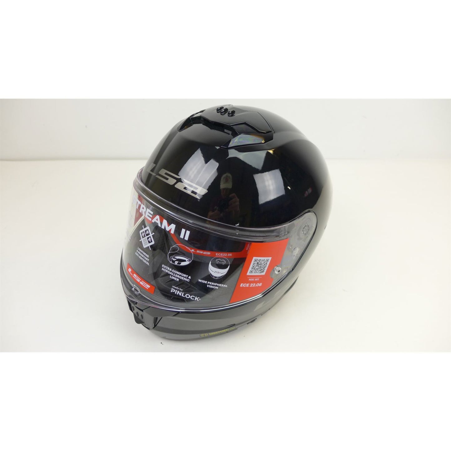 LS2 Stream II Solid Helmet with SunShield - Gloss Black Large OPEN BOX [MPN: 808-1004]_2086040