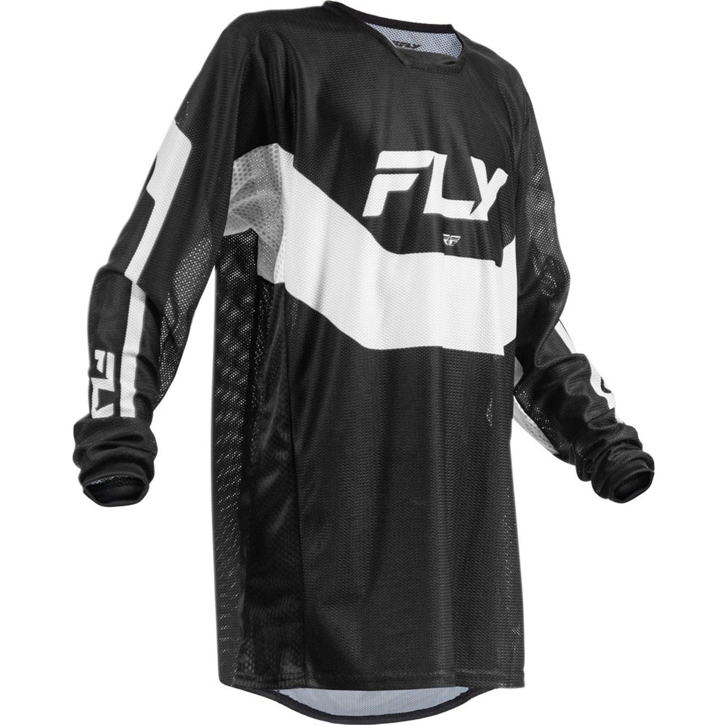 FLY Racing Youth Kinetic Mesh Jersey - Black/White_2085921