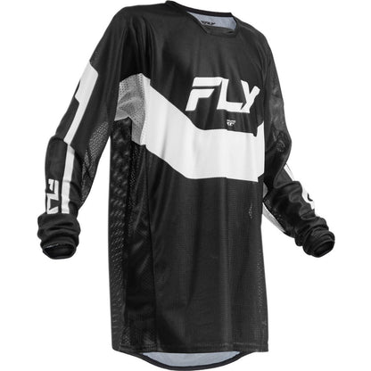 FLY Racing Youth Kinetic Mesh Jersey - Black/White_2085921