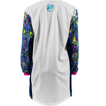 FLY Racing Youth Kinetic Mesh Mutant Jersey - White/Blue/Multi_2085950