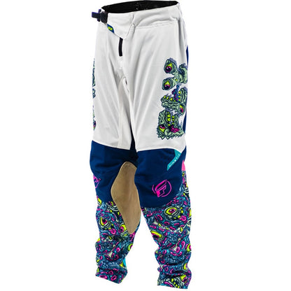 FLY Racing Youth Kinetic Mutant Mesh Pants - White/Blue/Multi_2086030
