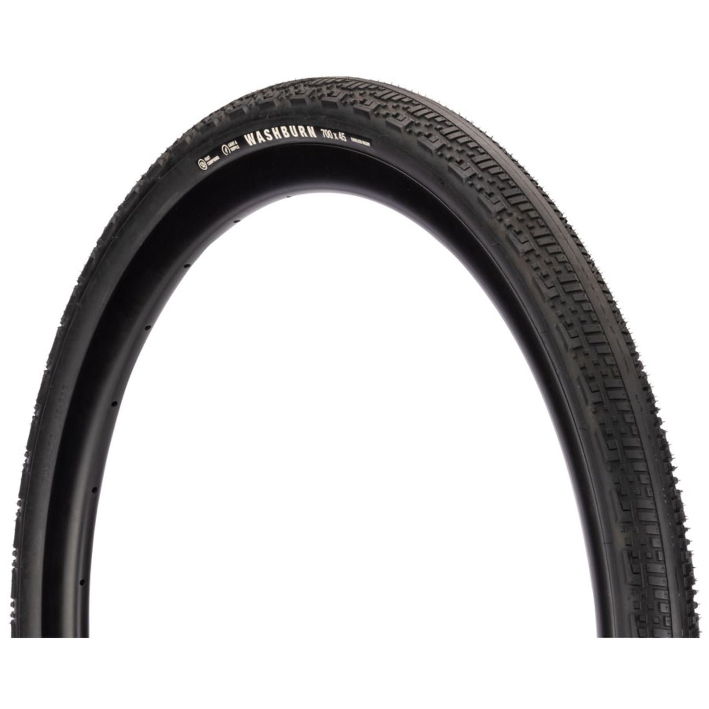 Teravail Washburn Tire - 700 x 45, Tubeless, Folding, Black, Light and Supple [MPN: 19-000765]_2094193