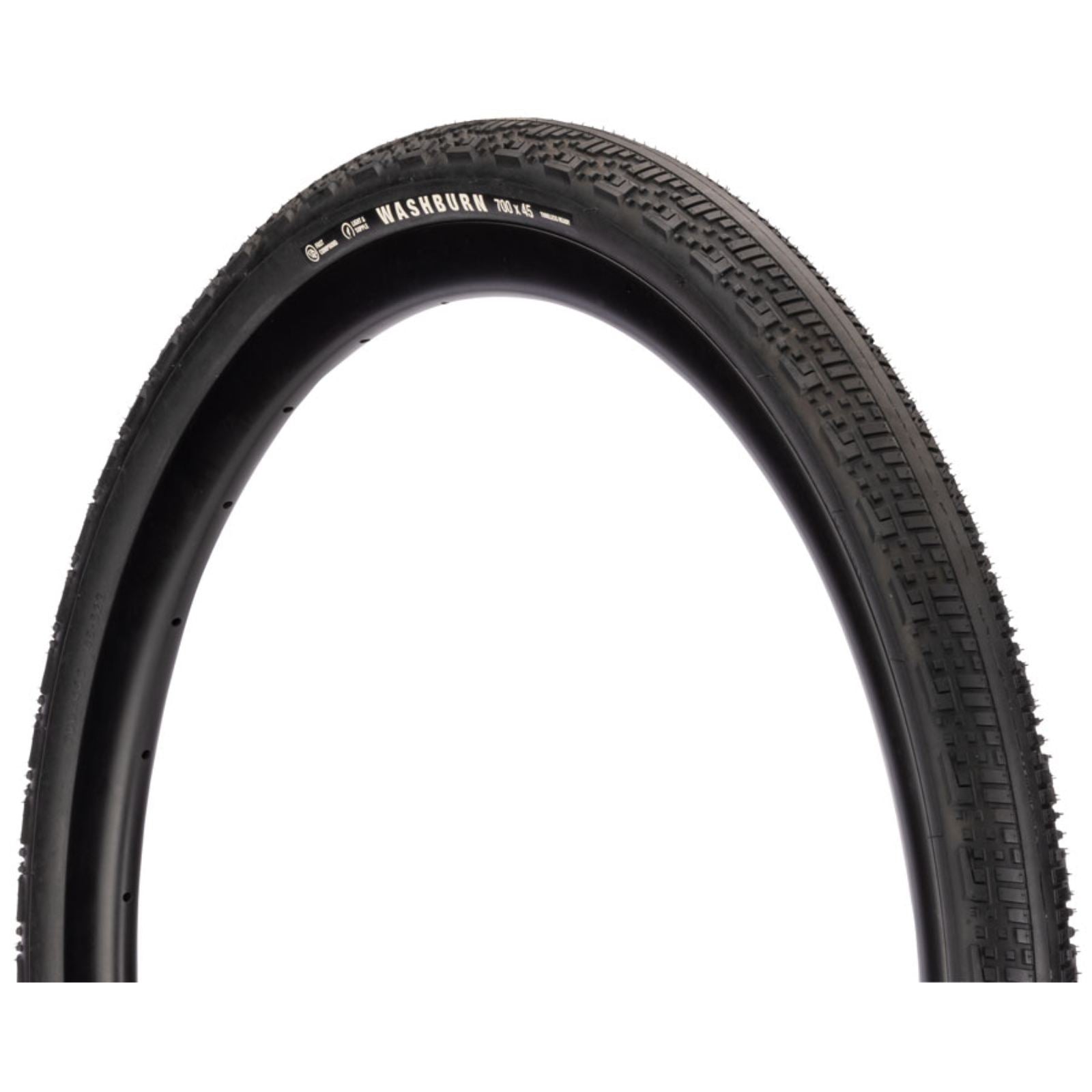 Teravail Washburn Tire - 700 x 45, Tubeless, Folding, Black, Light and Supple [MPN: 19-000765]_2094193