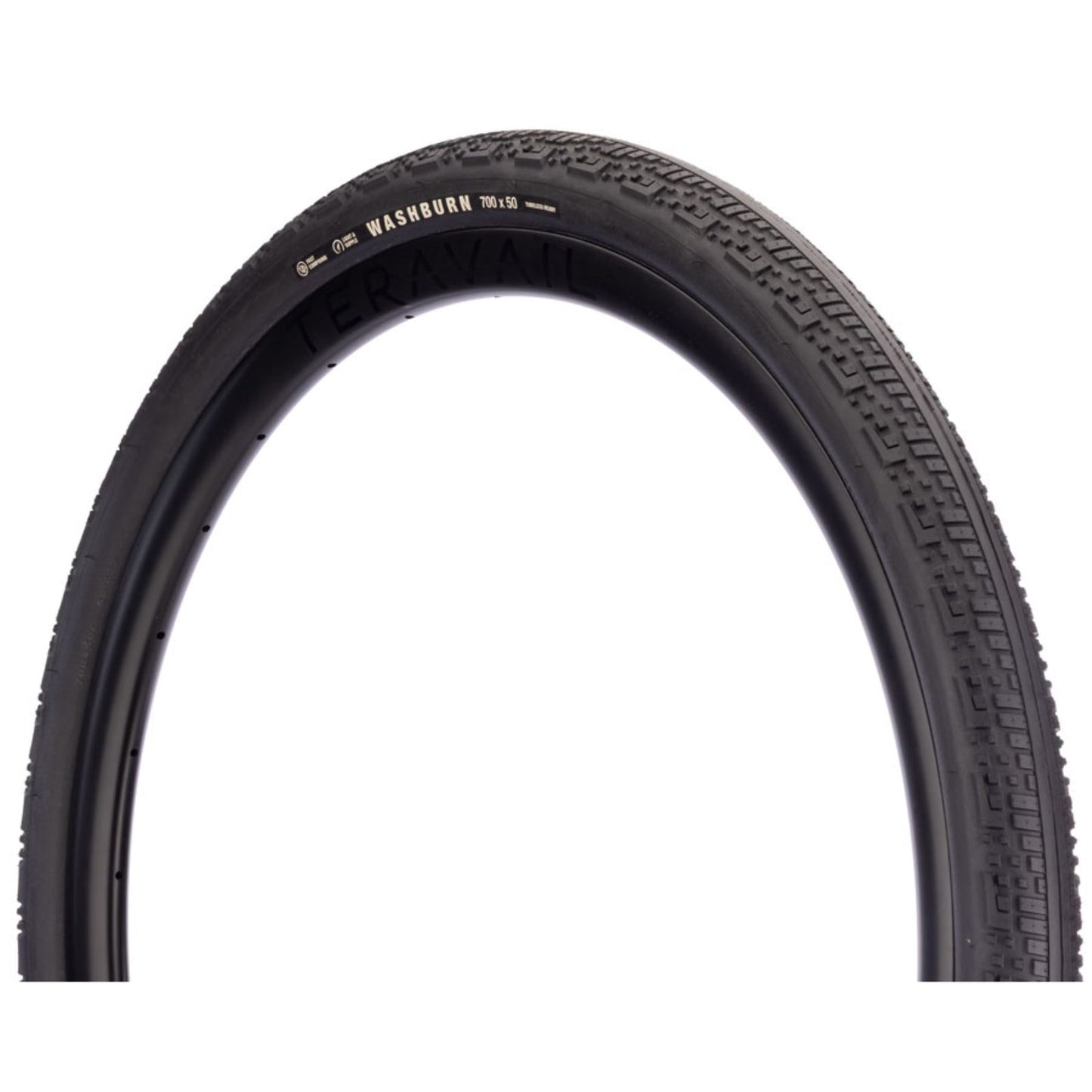 Teravail Washburn Tire - 700 x 50, Tubeless, Folding, Black, Light and Supple [MPN: 19-000835]_2094189