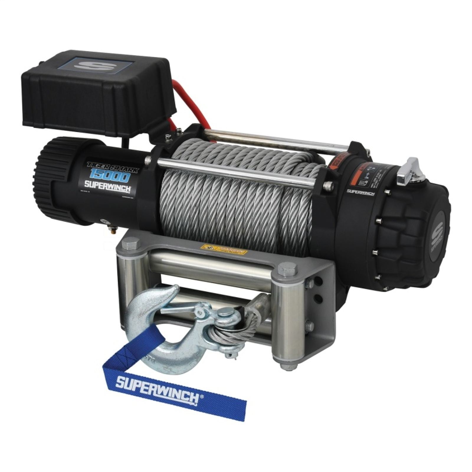 Super Winch 15000 LBS 12V DC 7/16" x 82' Wire Rope Tiger Shark 11500 Winch [MPN: 1515000]_2094435