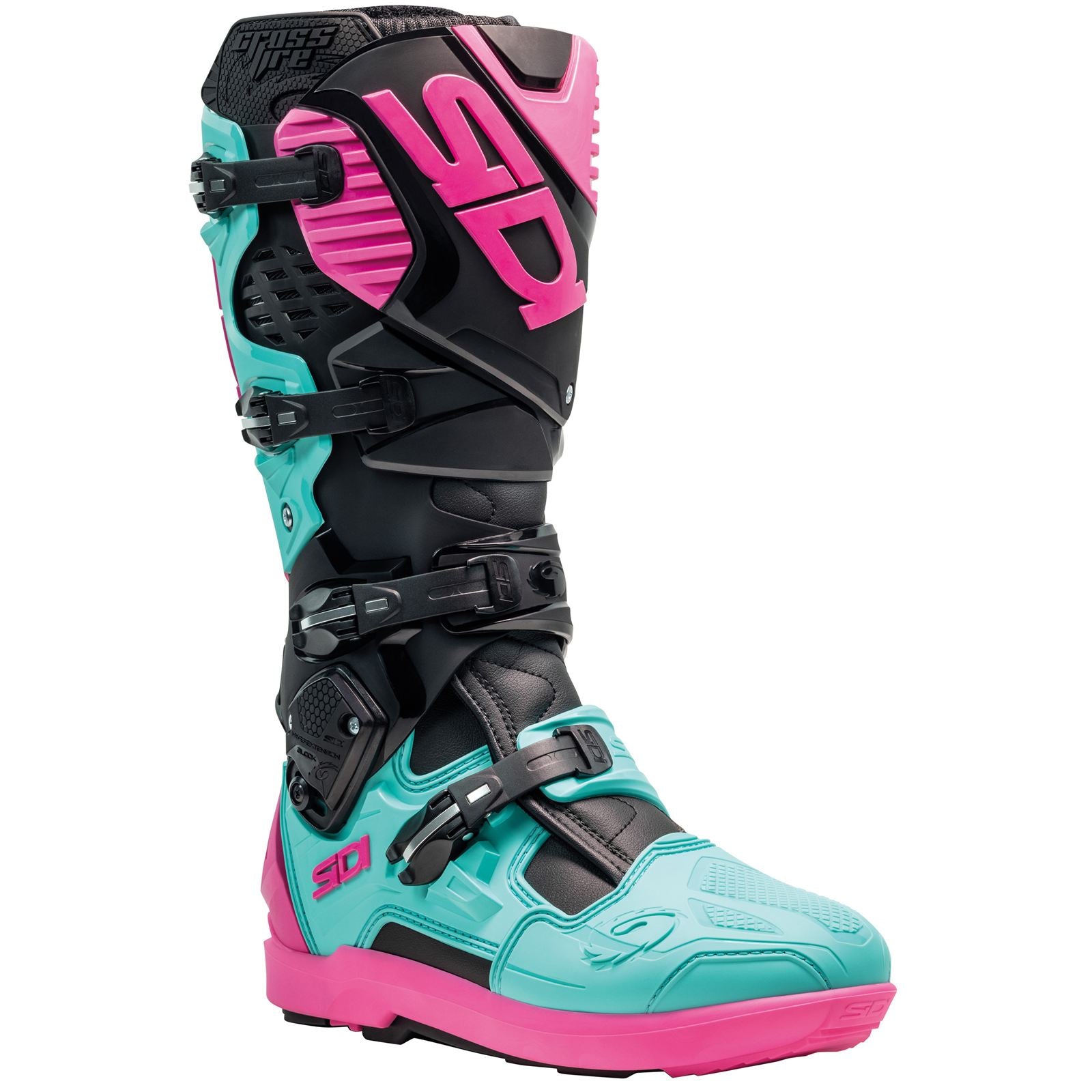 Sidi - Powersports Crossfire 3 SRS Boots - Black/Mint/Pink_2099598