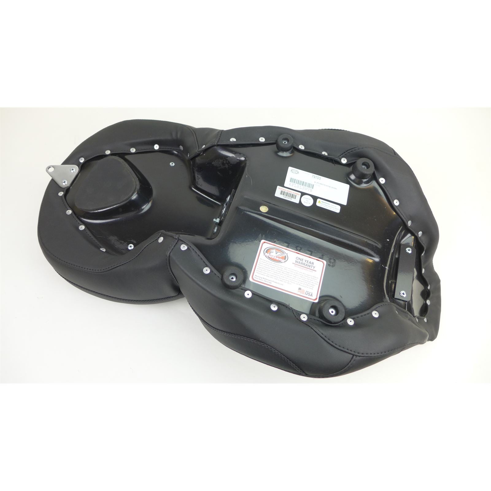 Mustang Motorcycle Products Lowdown Seat with Driver Backrest - Plain OPEN BOX [MPN: 79703]_2098473