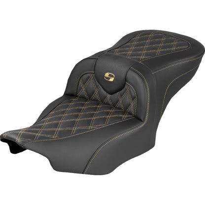 Saddlemen Extended Reach RoadSofa™ Seat Lattice/Gold Stitch - FLH/FLT '23-'25 [MPN: 823-07-18407]_2097776