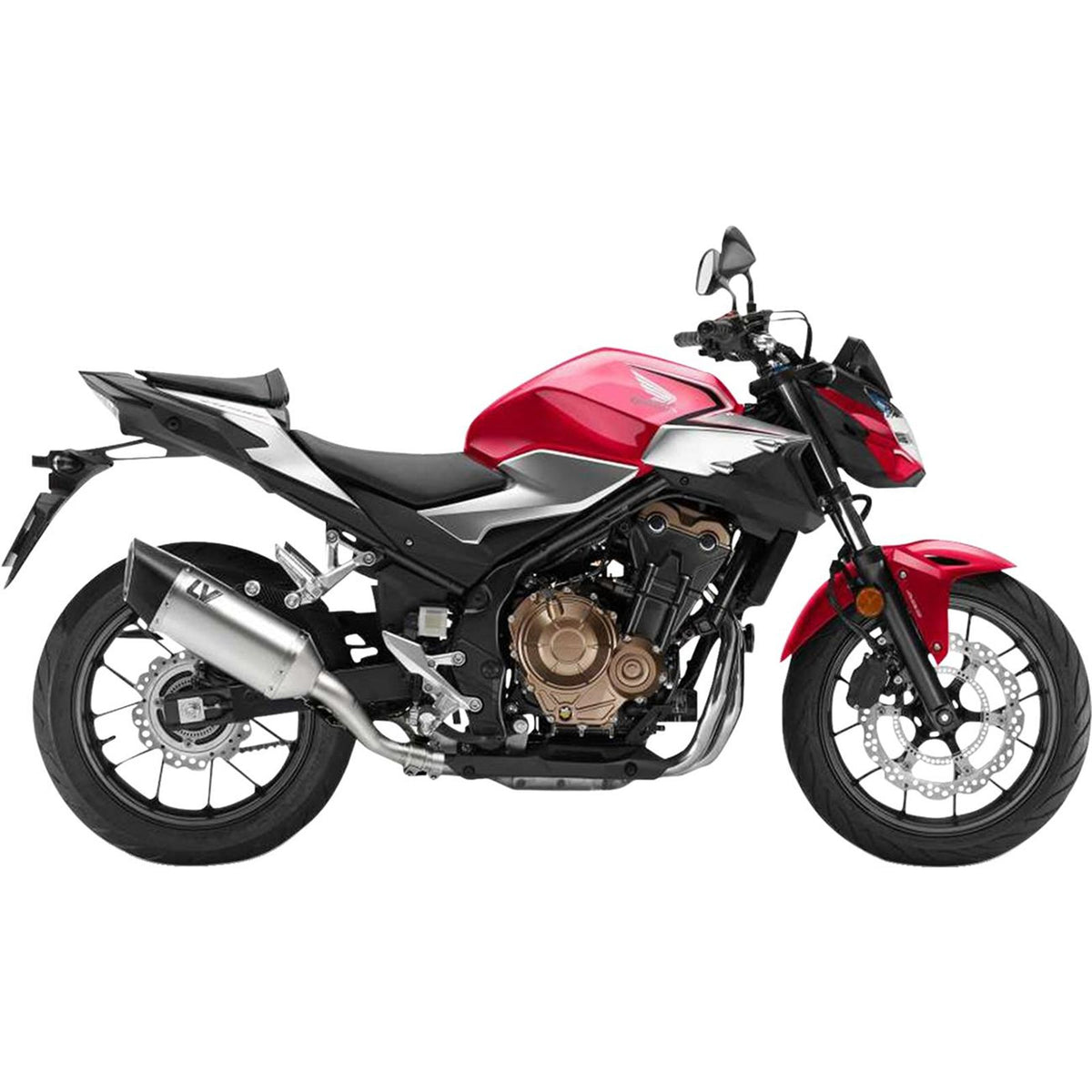 LeoVince LV-14 R Slip-On Muffler - Stainless Steel for CB/CBR 500 F/R/X [MPN: 15634U]_2104378