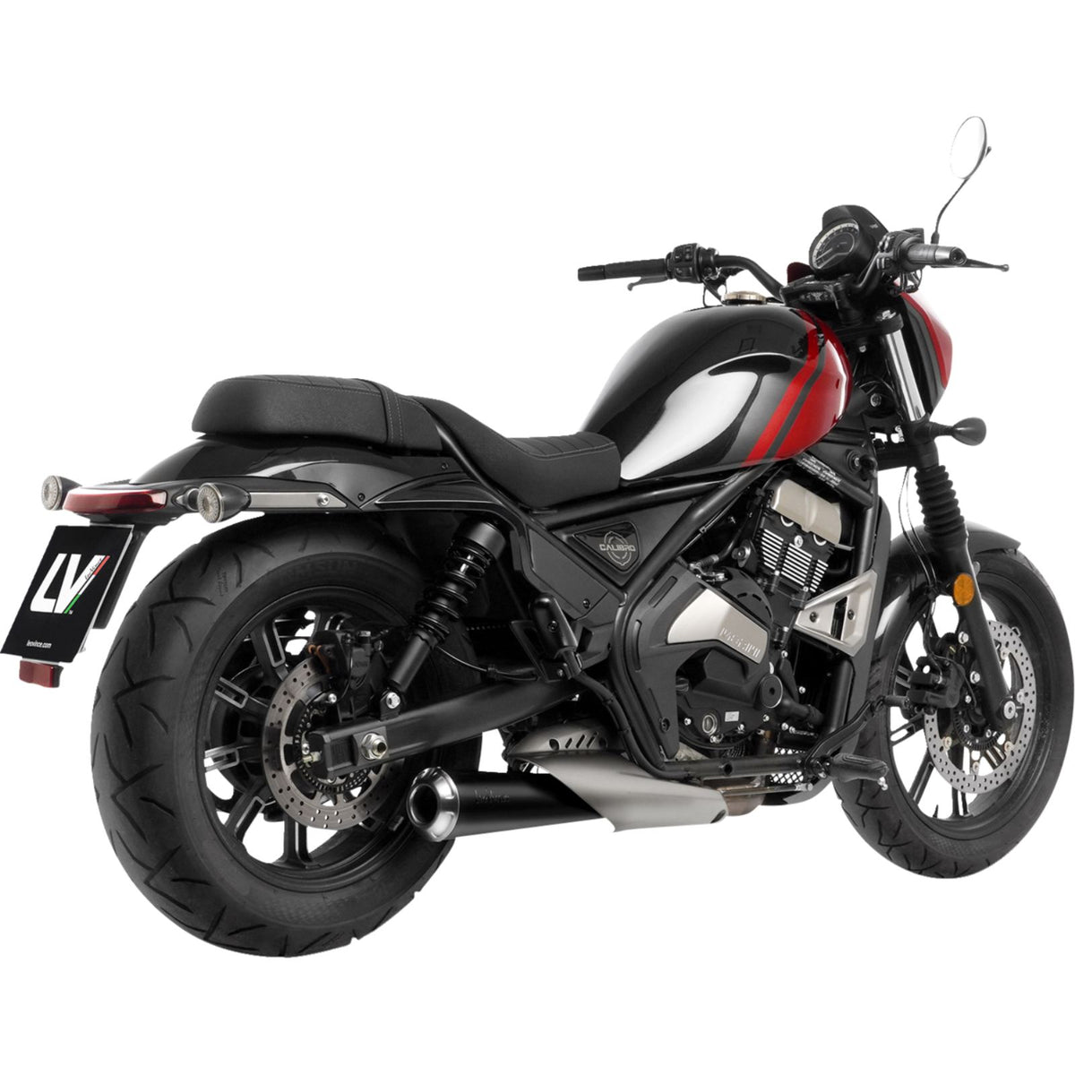LeoVince Classic Racer Slip-On Muffler - Black for Claibro 700 [MPN: 15012BU]_2097781