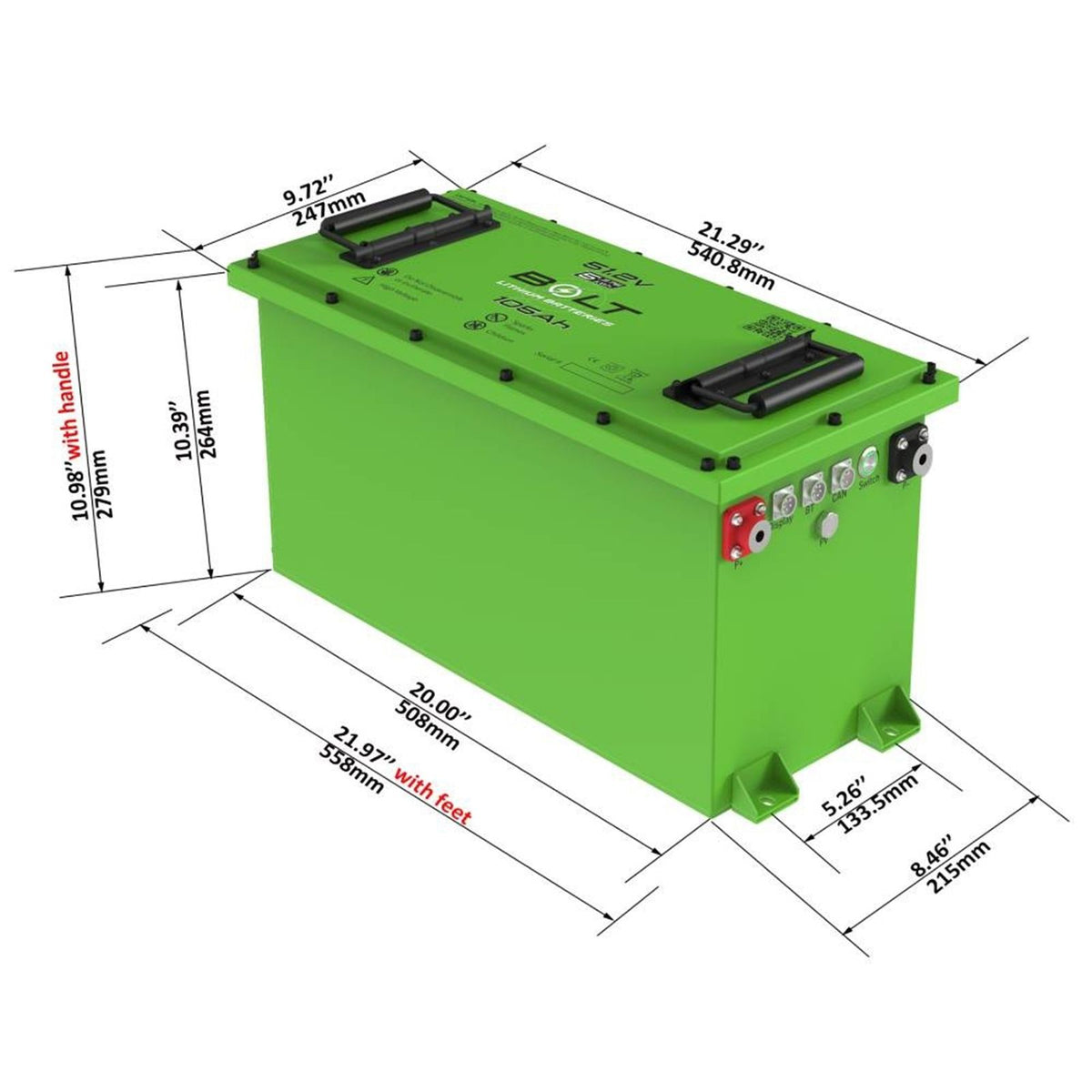 Bolt Energy USA 51V-105AH Battery - Thin - Heated - Standard Accessory Kit [MPN: 33-115]_2758985