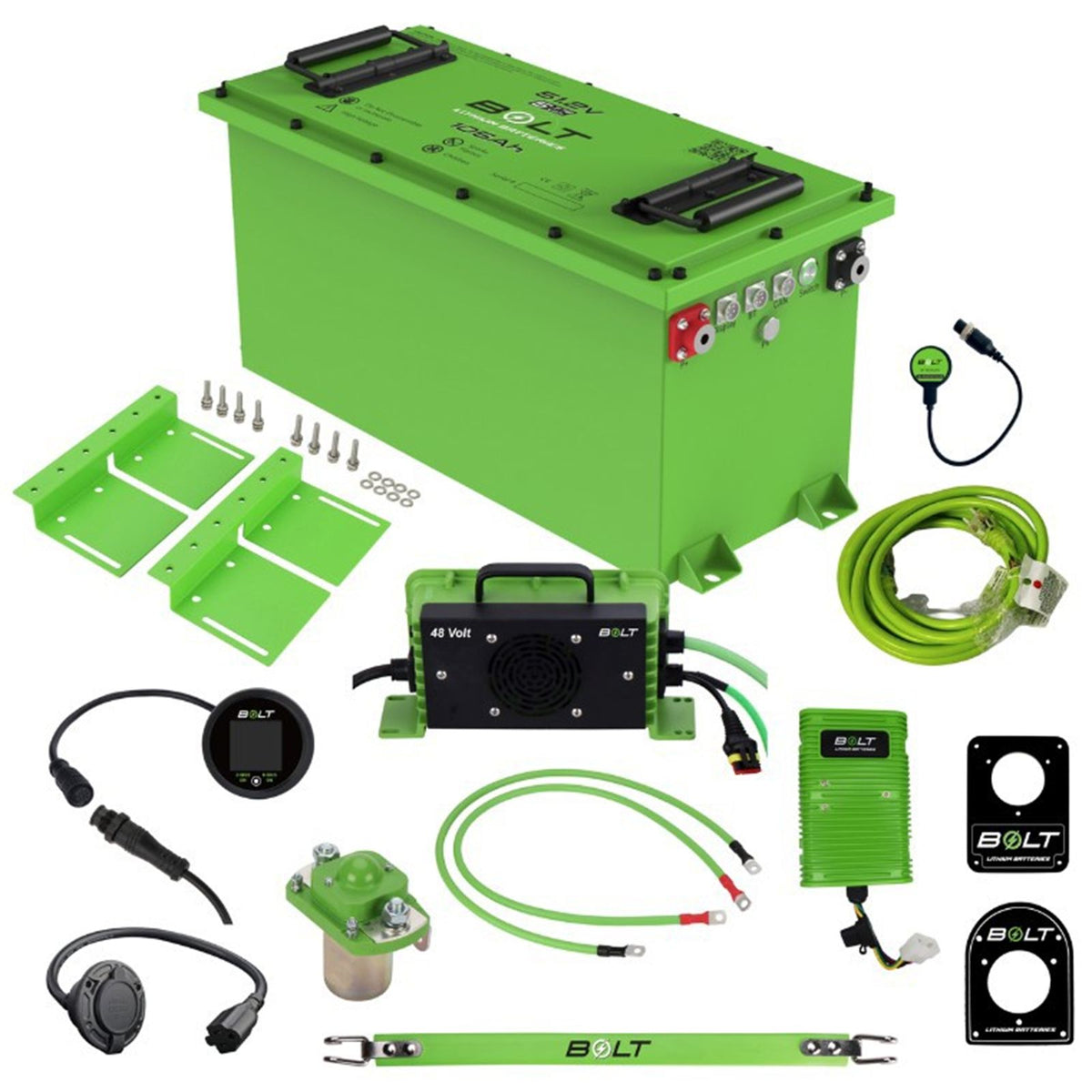 Bolt Energy USA 51V 105AH Battery - Thin - Heated - Pro Accessory Kit fits Navitas/EZGO/Evolution/Bad Boy [MPN: 33-116]_2759112