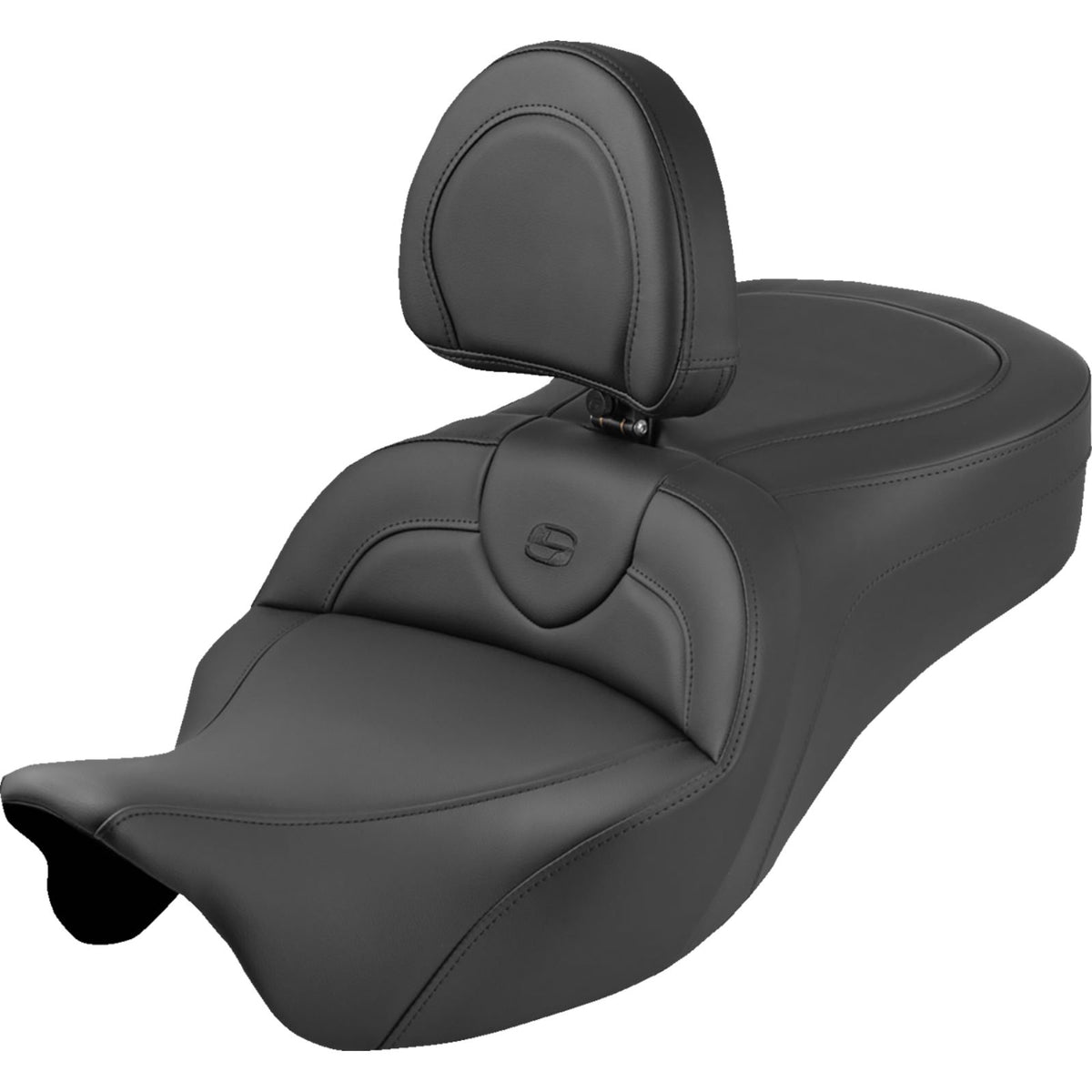 Saddlemen Roadsofa™ King Seat - With Backrest Black Stitch FLH/FLT '08-'25 [MPN: 808-07B-187SBR]_2103623