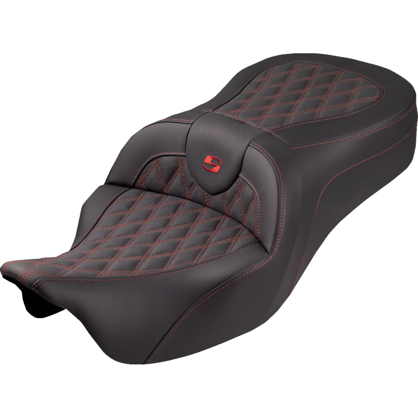 Saddlemen Roadsofa™ King Seat - Lattice/ Red Stitch - FLH/FLT '08-'25 [MPN: 808-07B-182S04]_2103865