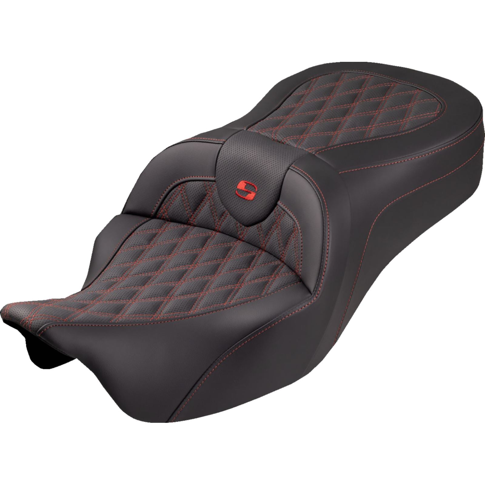 Saddlemen Roadsofa™ King Seat - Lattice/ Red Stitch - FLH/FLT '08-'25 [MPN: 808-07B-182S04]_2103865
