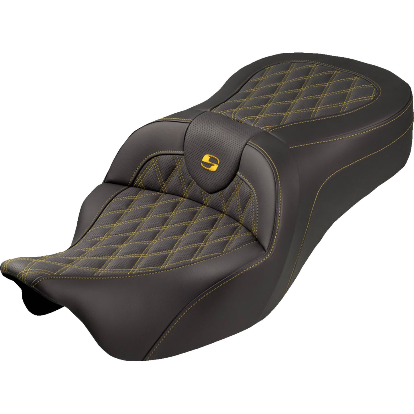 Saddlemen Roadsofa™ King Seat - Lattice/Gold Stitch - FLH/FLT '08-'25 [MPN: 808-07B-182S07]_2103858