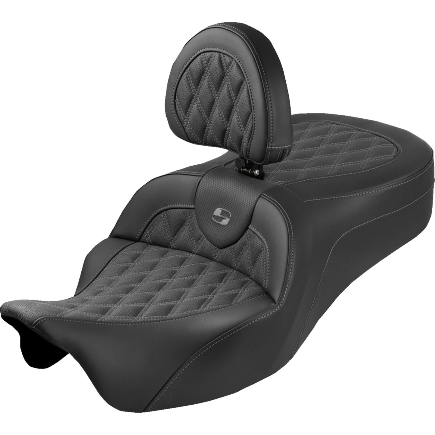 Saddlemen Roadsofa™ King Seat Lattice Stitch Gray Stitch - FLH/FLT '08-'25 [MPN: 808-07B-182SB2]_2103816