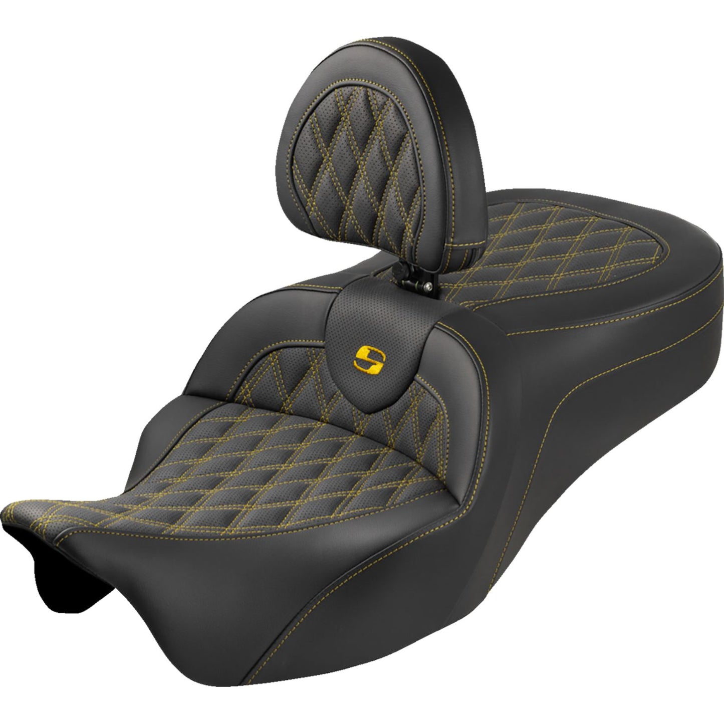 Saddlemen Roadsofa™ King Seat - Lattice/Gold Stitch - FLH/FLT '08-'25 [MPN: 808-07B-182SB7]_2103571