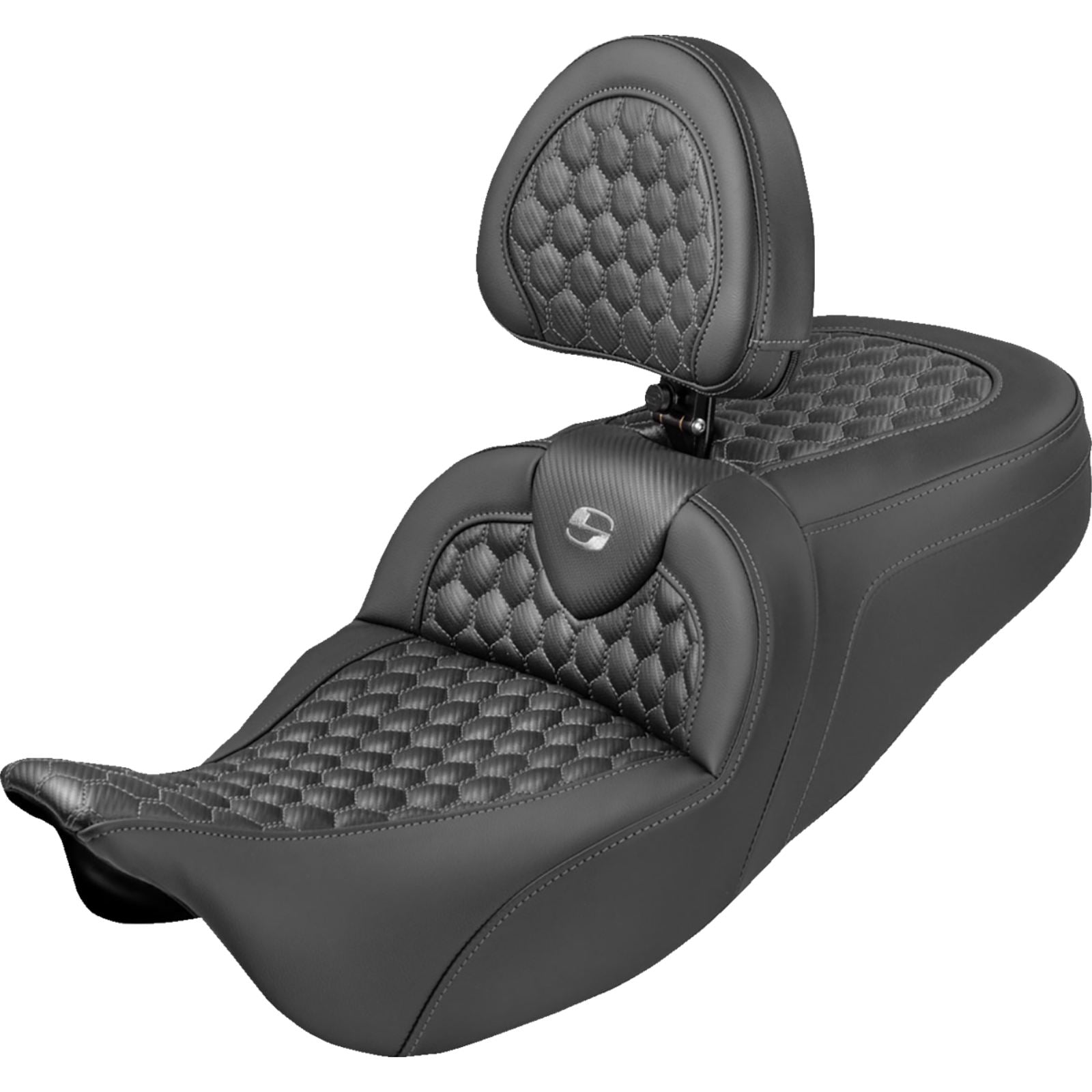 Saddlemen Roadsofa™ Seat - Honeycomb Gray Stitch for FLH/FLT '08-'25 [MPN: 808-07B-189B2]_2103753