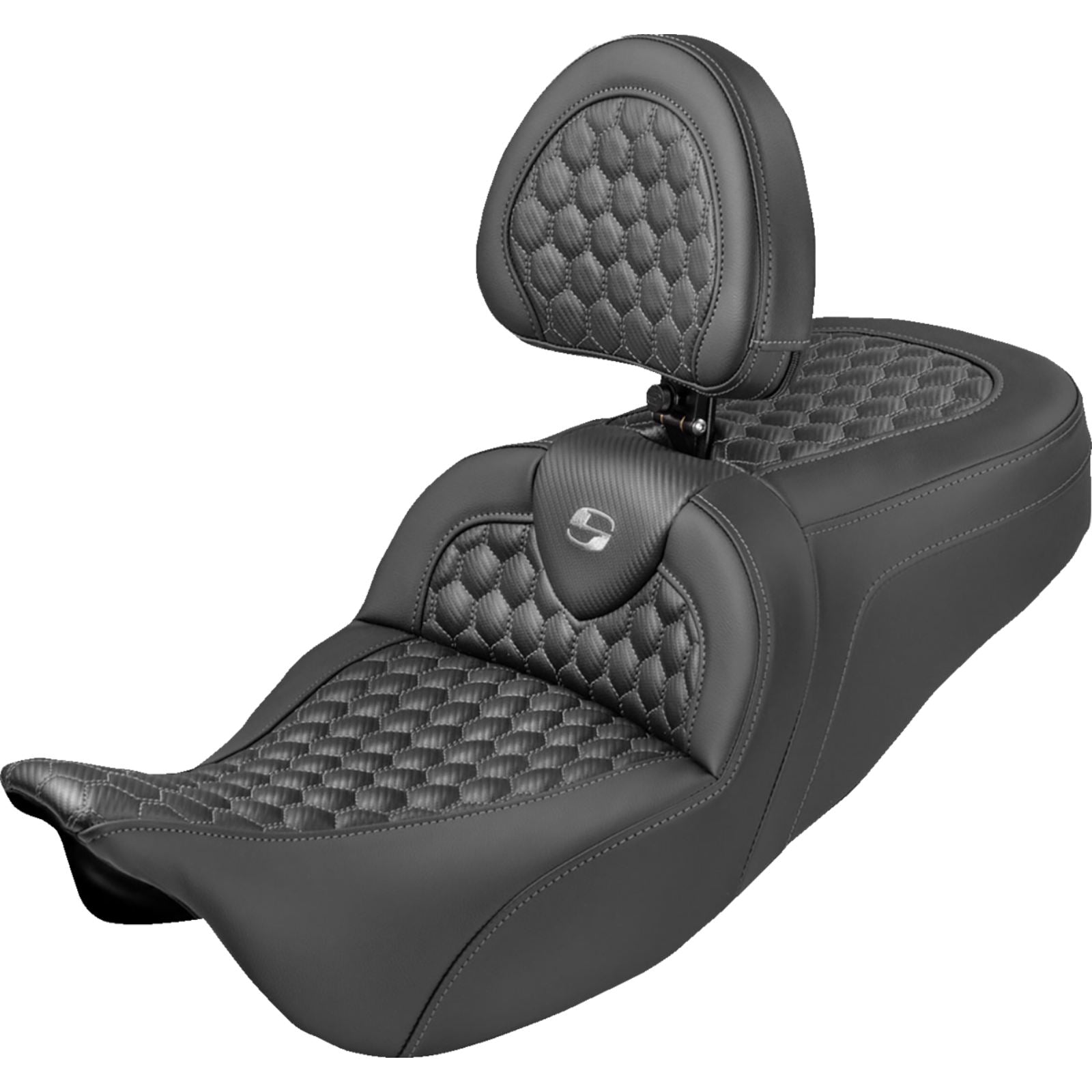 Saddlemen Extended Reach RoadSofa™ Seat - Gray Stitch for FLH/FLT '08-'25 [MPN: 808-07B-190B2]_2103795