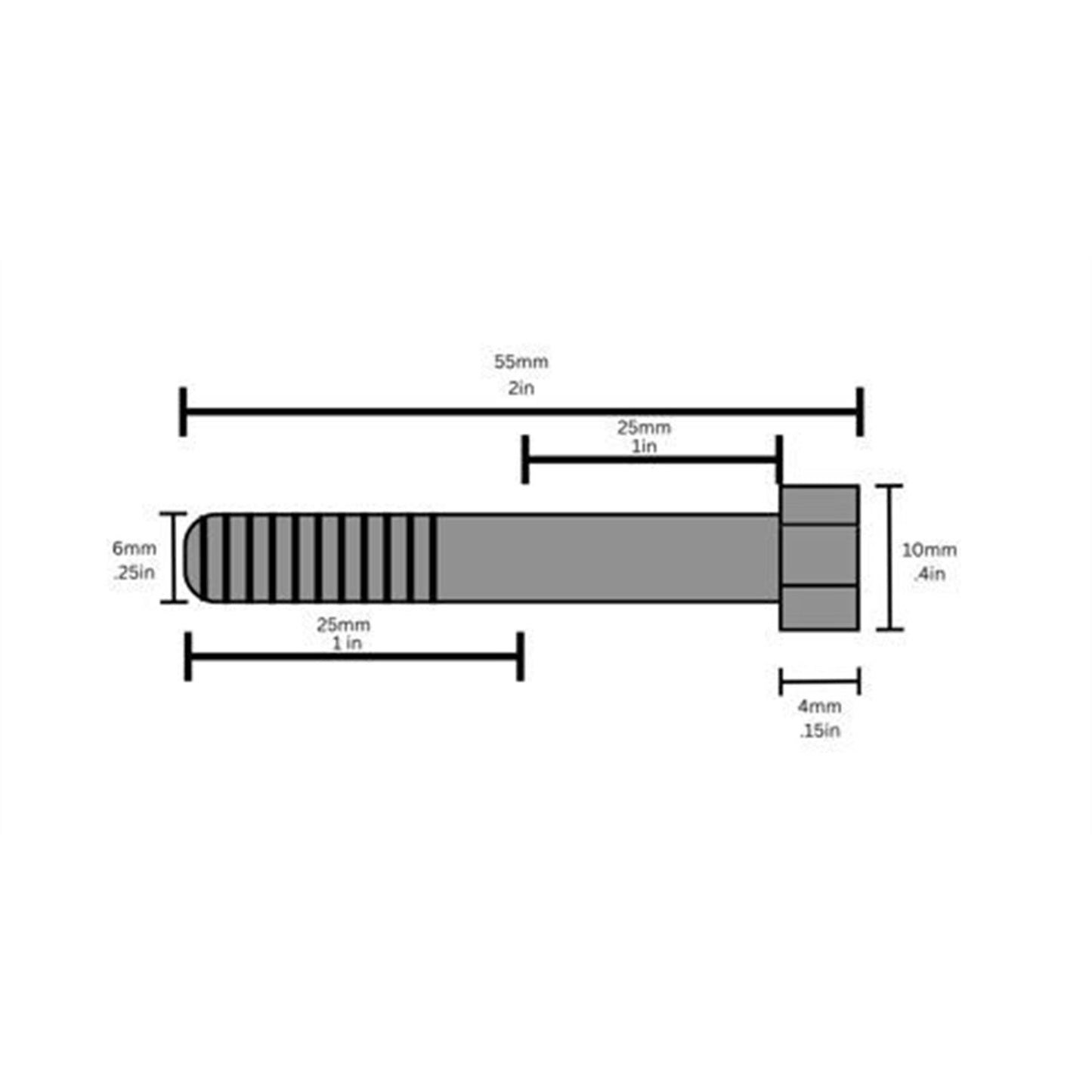 2FastMoto 2In Partially Threaded Hex Bolt Screw - 40pk [MPN: BH65OCR]_2109857