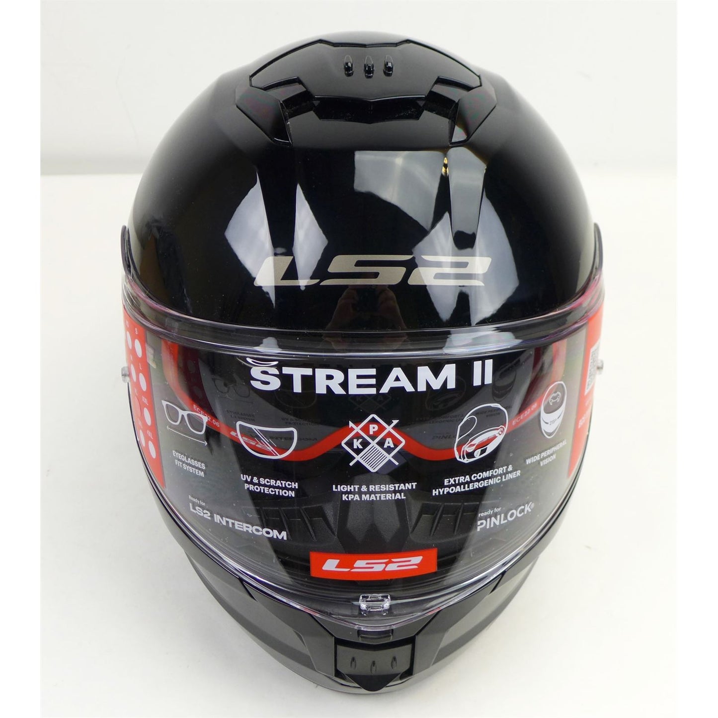 LS2 Stream II Solid Helmet with SunShield - Gloss Black - XL OPEN BOX [MPN: 808-1005]_2110328