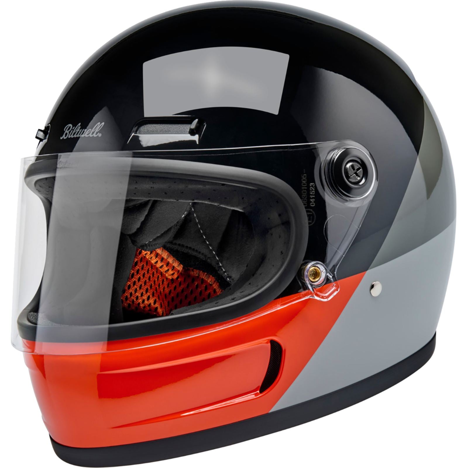 Biltwell Inc. Gringo SV Helmet - Intersection - Black/Orange/Gray_2114227