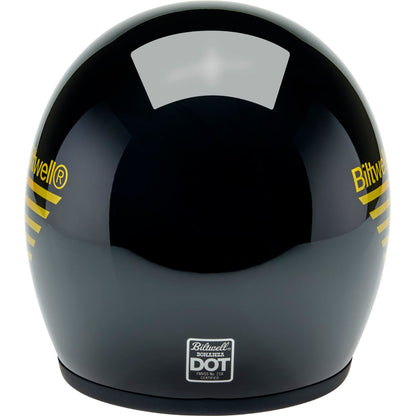 Biltwell Inc. Bonanza Helmet - Lightspeed - Gloss Black/Orange/Yellow_2113779