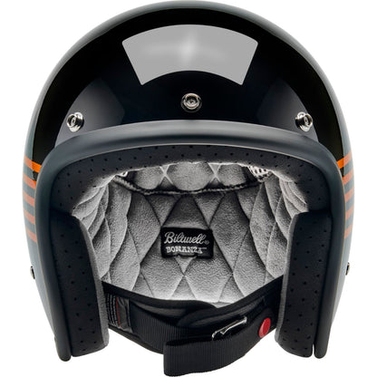 Biltwell Inc. Bonanza Helmet - Lightspeed - Gloss Black/Orange/Yellow_2115113