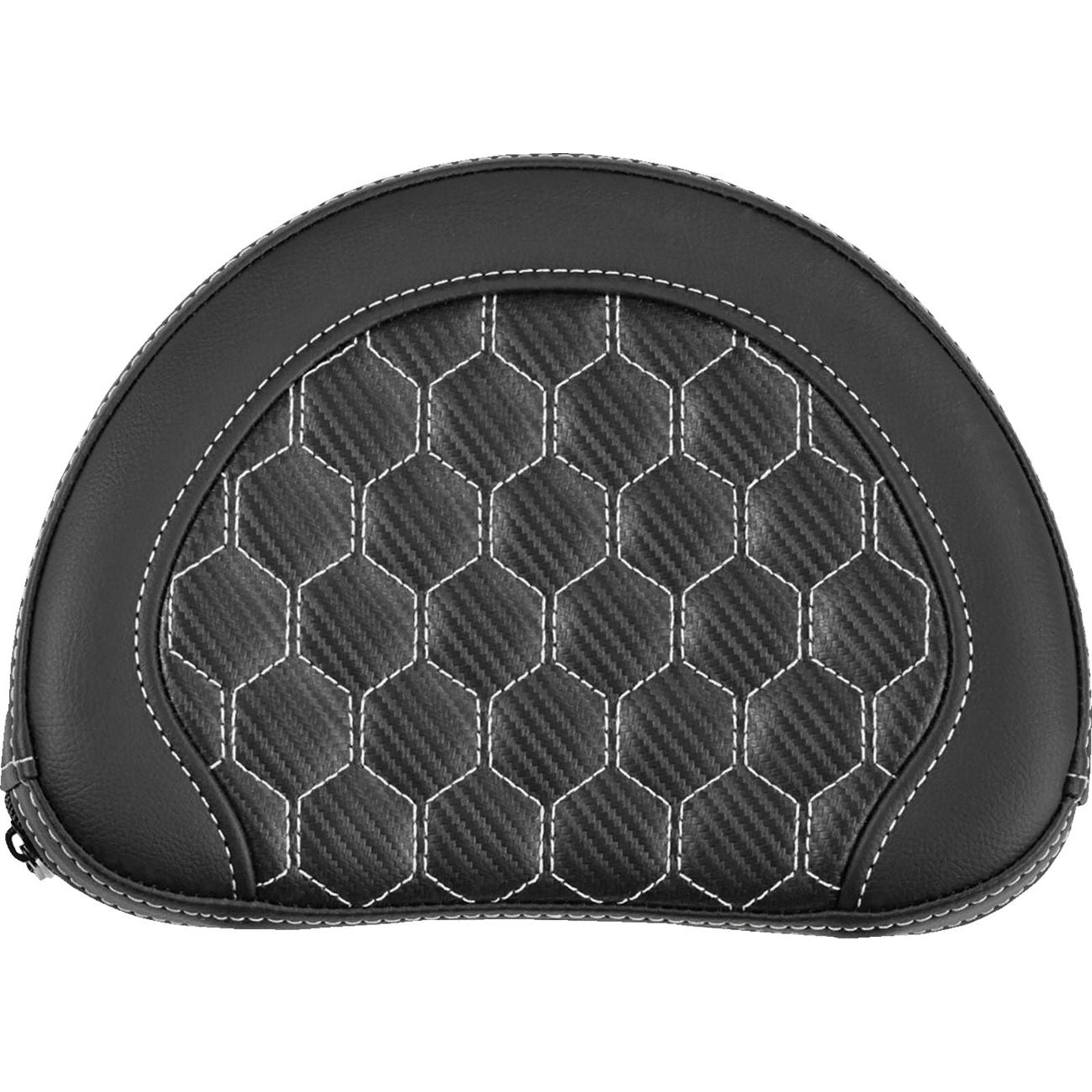 Saddlemen Contour Sissy Bar Pad - Honeycomb - White Stitch - Universal [MPN: 051319006]_2522162