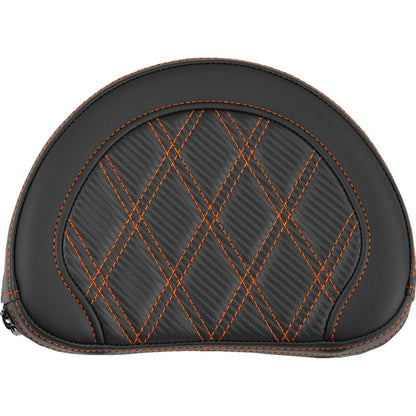 Saddlemen Contoured Sissy Bar Pad - Lattice Stitch - Orange Stitch [MPN: 051320703]_2113823