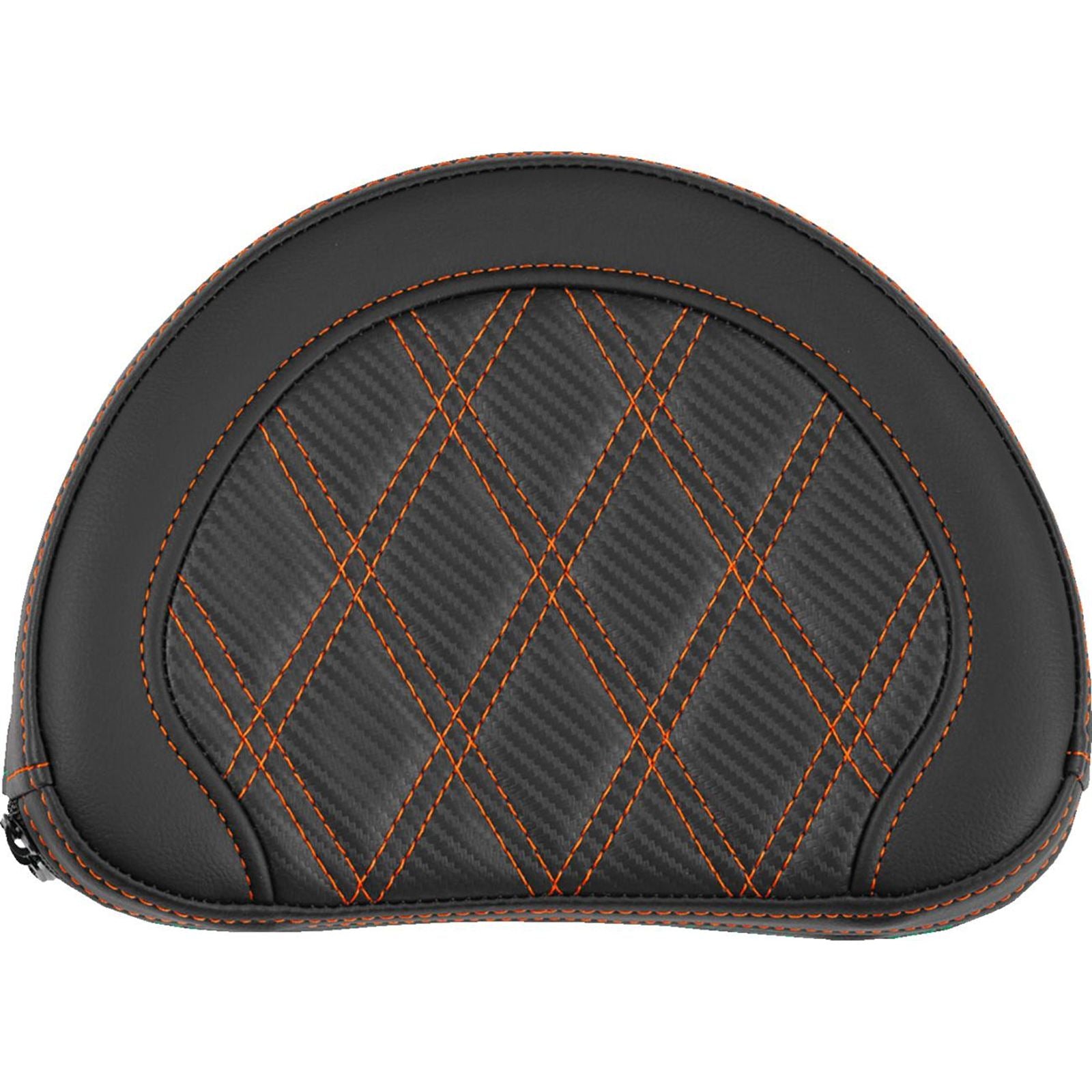 Saddlemen Contoured Sissy Bar Pad - Lattice Stitch - Orange Stitch [MPN: 051320703]_2522171