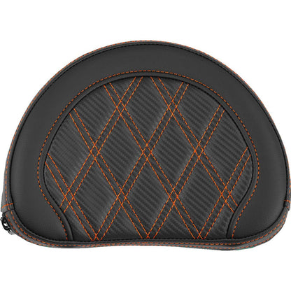 Saddlemen Contoured Sissy Bar Pad - Lattice Stitch - Orange Stitch [MPN: 051320703]_2522171