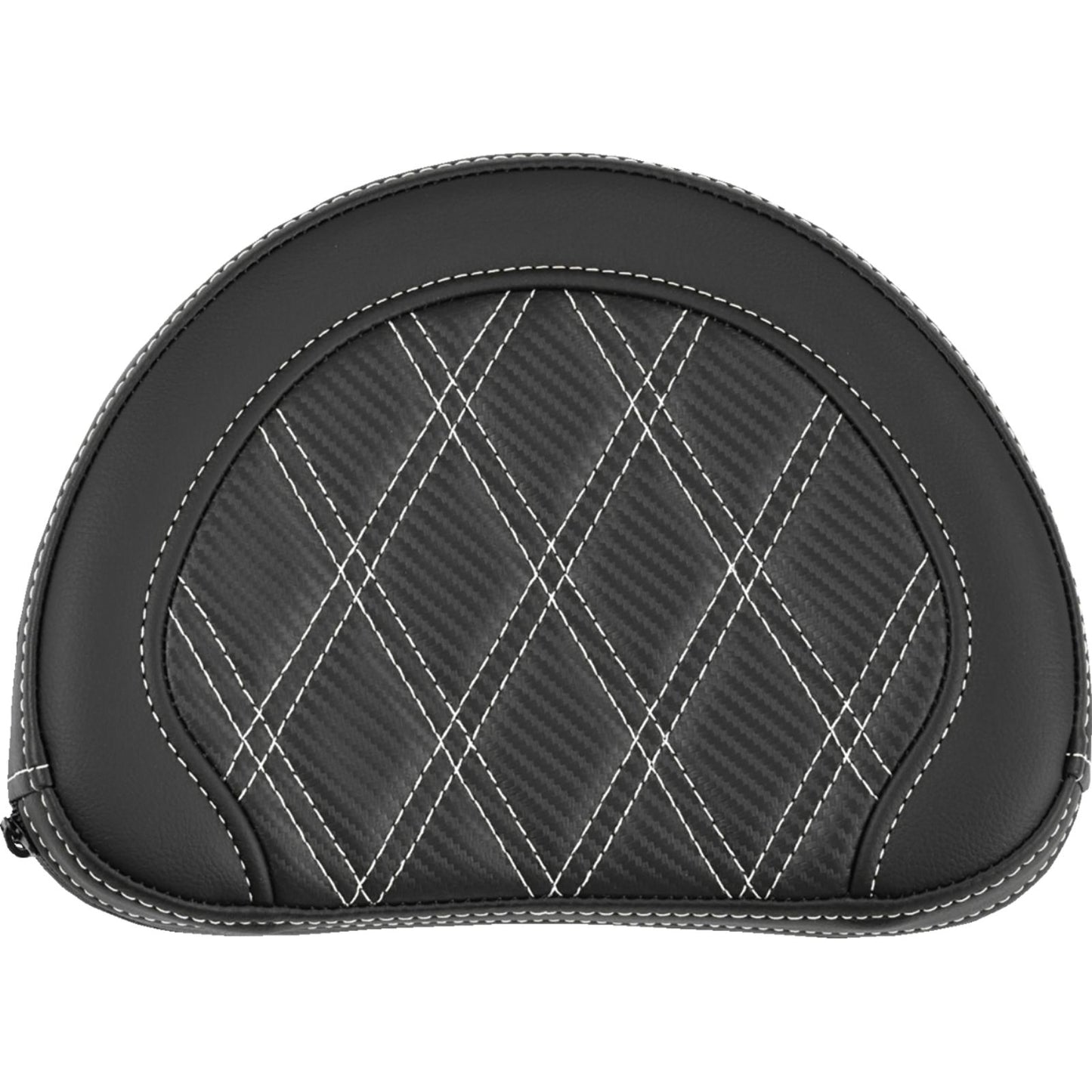 Saddlemen Contoured Sissy Bar Pad - Lattice Stitch - White Stitch [MPN: 051320706]_2114587