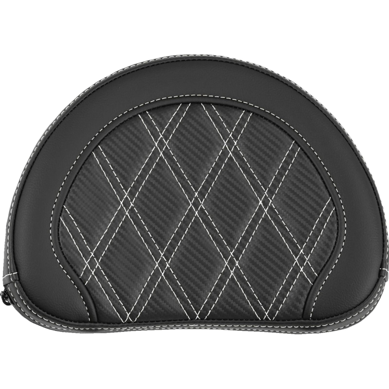 Saddlemen Contoured Sissy Bar Pad - Lattice Stitch - White Stitch [MPN: 051320706]_2114587