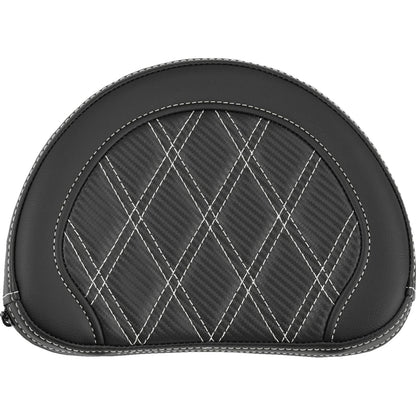 Saddlemen Contoured Sissy Bar Pad - Lattice Stitch - White Stitch [MPN: 051320706]_2114587