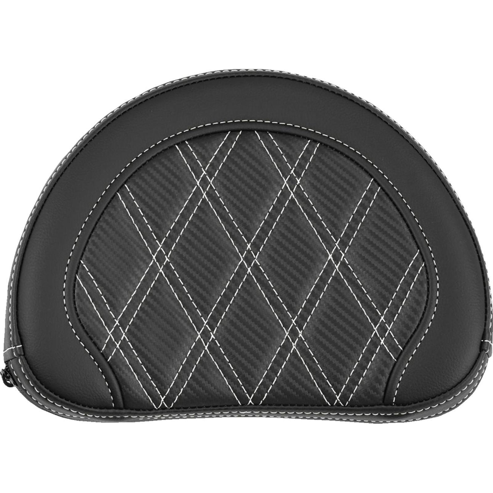 Saddlemen Contoured Sissy Bar Pad - Lattice Stitch - White Stitch [MPN: 051320706]_2522174