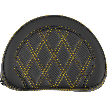 Saddlemen Contoured Sissy Bar Pad - Lattice Stitch - Gold Stitch [MPN: 051320707]_2114159