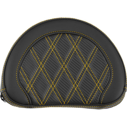 Saddlemen Contoured Sissy Bar Pad - Lattice Stitch - Gold Stitch [MPN: 051320707]_2522175