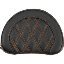 Saddlemen Contoured Sissy Bar Pad - Lattice Stitch - Orange Stitch [MPN: 051318403]_2522185