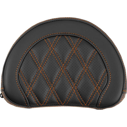 Saddlemen Contoured Sissy Bar Pad - Lattice Stitch - Orange Stitch [MPN: 051318403]_2522185